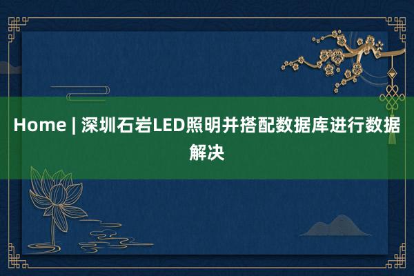 Home | 深圳石岩LED照明并搭配数据库进行数据解决